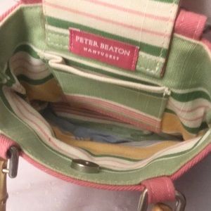 Mini handbag with bamboo handles